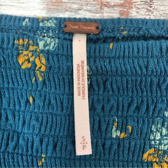 Free People Lana Off the Shoulder Smock Bodice Tunic Top Small - Picture 5 of 9